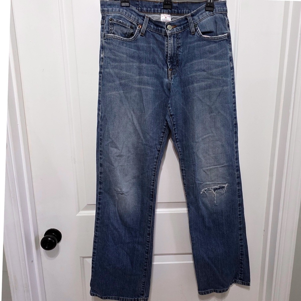 Vintage Lucky Brand Rider Fit Relaxed Jeans Blue Distressed Straight Leg 14/32